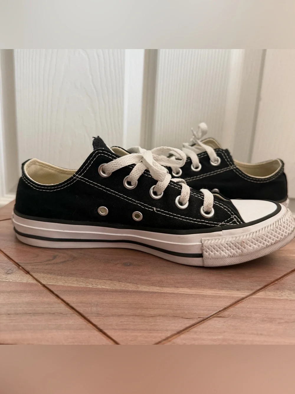 Converse All Stars Classic  Black Canvas Women Sneakers with White Accents